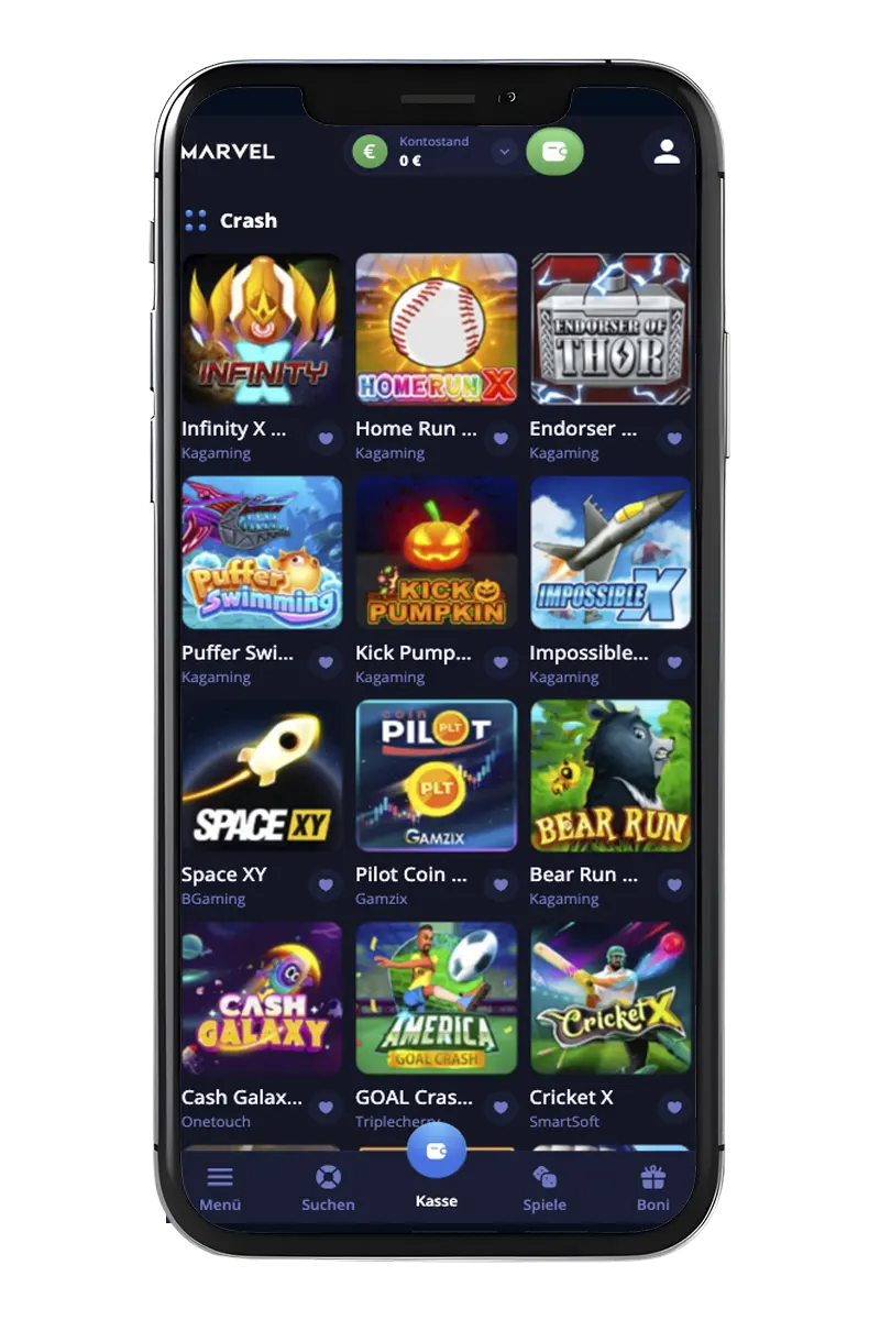 Verschiedene Online-Casino-Spielautomaten auf Ihrem Handybildschirm